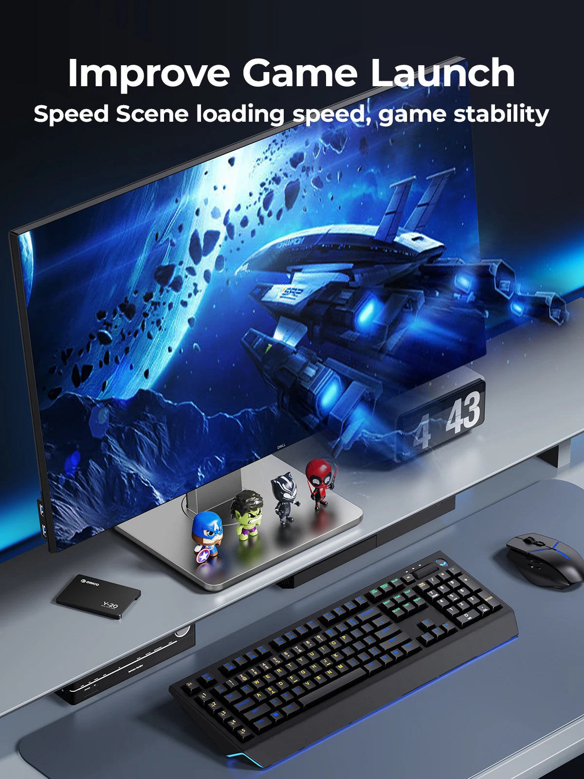 ORICO 1TB SATA SSD 2.5 Inch Internal Solid State Drive up to 500MB/s SATA III 6Gbps Desktop Laptop NAS DIY External Drive Y20