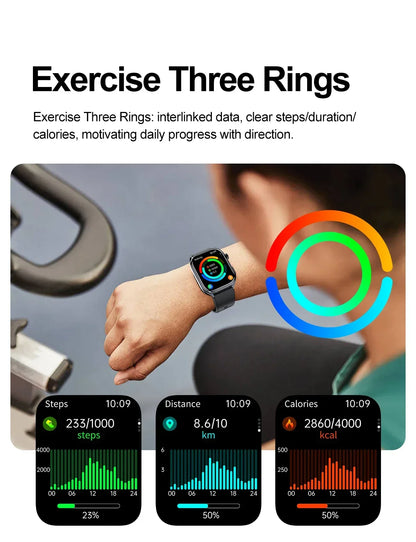 New Uric Acid Blood Lipids AI-GPT ECG Smartwatch Micro Physical Examination Body Analysis Men BT Call LED Flashlight Smartwatch