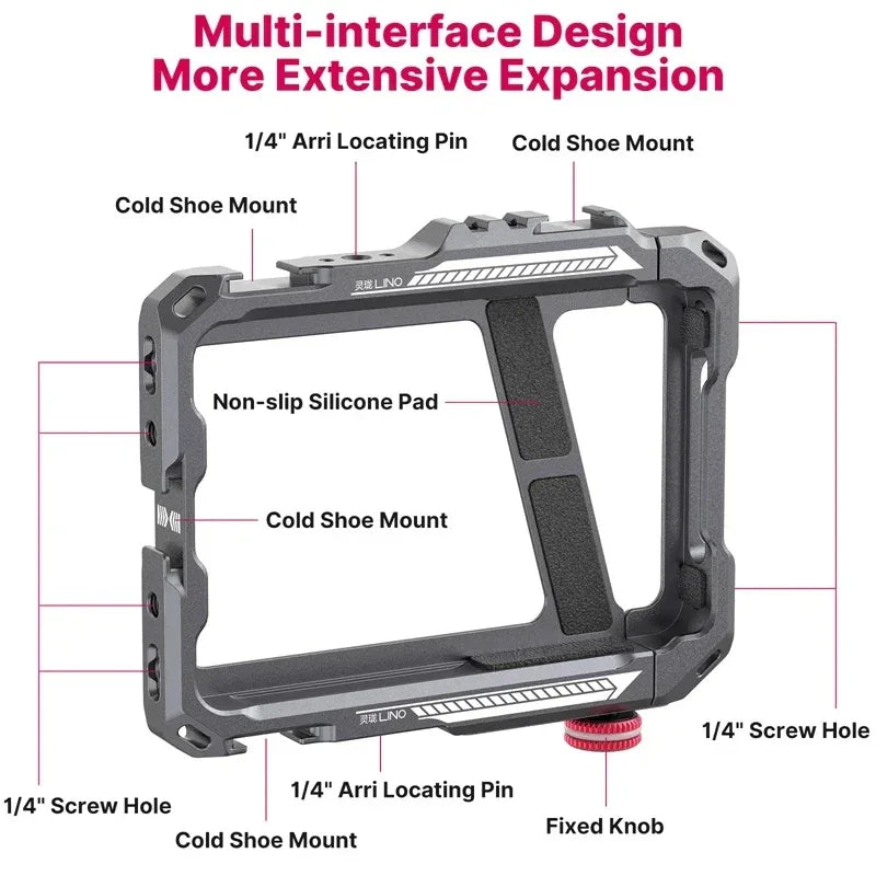 Ulanzi Lino Cage for iPhone 16 15 14 13 X XR XS Max Mini/Pro/Pro Max Smartphone Handle Grip Phone Smartphone Vlog Video