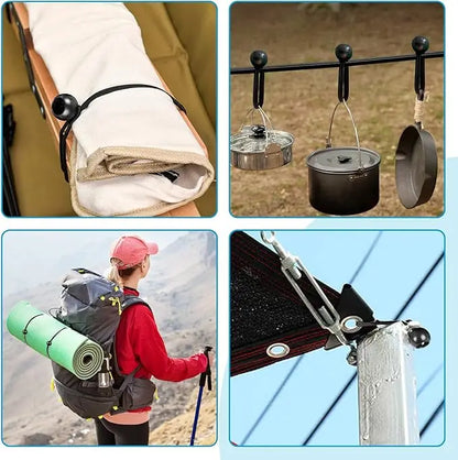 50/10pcs Bungee Ball Tarps Canvas Tarpaulin Flagpole Ties Cord Ends Elastic Rope Lace Fixed Boat Pole Camping Tent Accessories