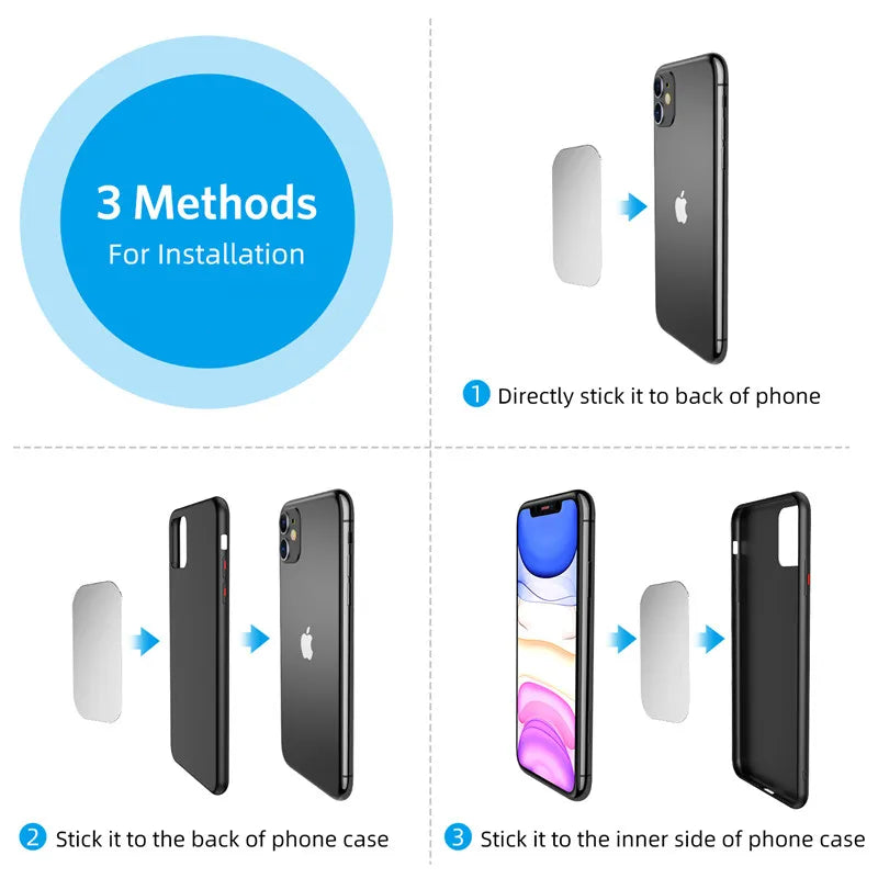 5/10Pcs Metal Plate For Magnetic Car Phone Holder Universal Iron Sheet Sticker Stand Strong Adhesive Magnet phone Holder Mount