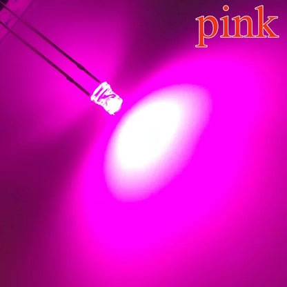 100pcs F3 3mm Flat Led Ultra Bright Diodes Wide Angle Light Emitting Bulbs Signage Decoration Advertising Lamp Ambient Building