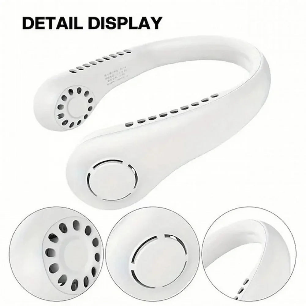 Fan Long Battery Neck Portable No Bladeless Hanging Neck Rechargeable Air Cooler 3 Speed Mini Summer Sport Fan 1200mAh