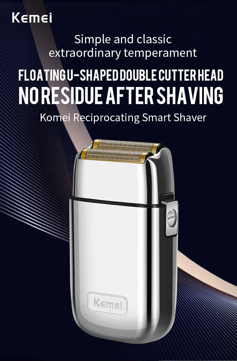 Kemei Tx1 Rechargeable Metal Housing Pro Electric Shaver For Men Hair Beard Electric Razor Bald Shaving Machine Finishing Fade