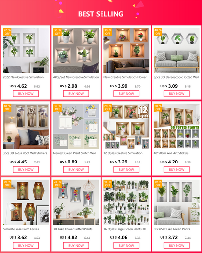 16 Styles Large Tropical Green Plants Wall Stickers Palm Leaves PVC Living Room Art Vinyl Poster Wallpaper Home Decoration Mural