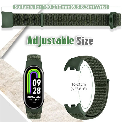 Nylon loop watchband For Xiaomi mi Band 8 Sport miband8 NFC Correa Breathable Replacement Bracelet smart band 8 Strap smartwatch