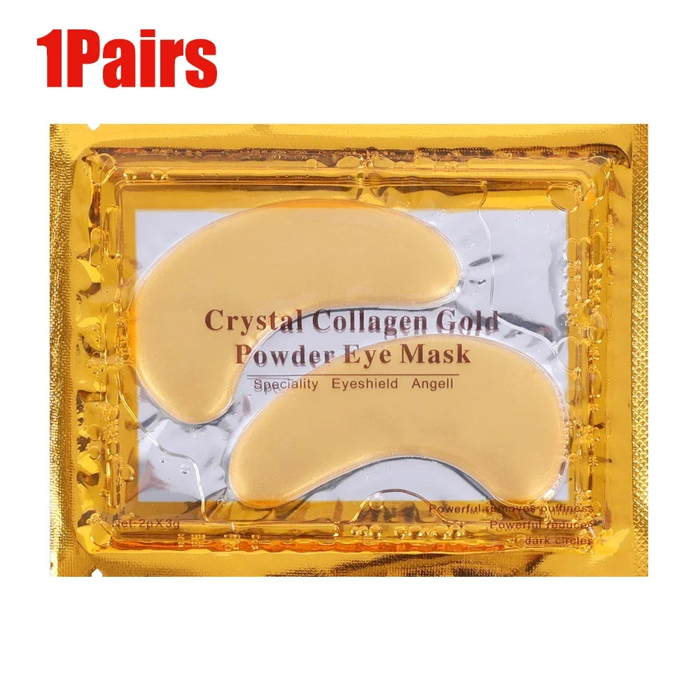 Gold Moisturizing Crystal Collagen Eye Mask Anti-Wrinkle Anti Aging Fade Dark Circles Skin Care Patch Dilute Fine Lines Mask