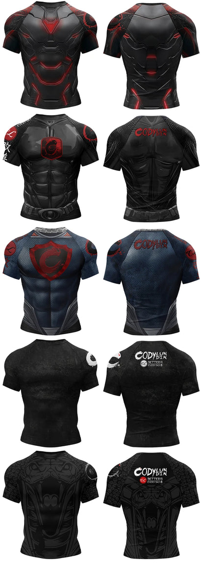 Hot Sell 3Digital Printed MMA BJJ Rash Guard Compression Shirt for Grappling Wrestling Daily MMA BJJ No-Gi Fitness Tee Shirts