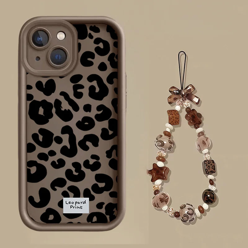Leopard With Chain Phone Case For Xiaomi MI 17 Pro Max 15T 15 Ultra 14T 13 POCO F7 X7 M7 X5 F5 X6 PRO M6 X4 GT NFC C40 5G  Cover