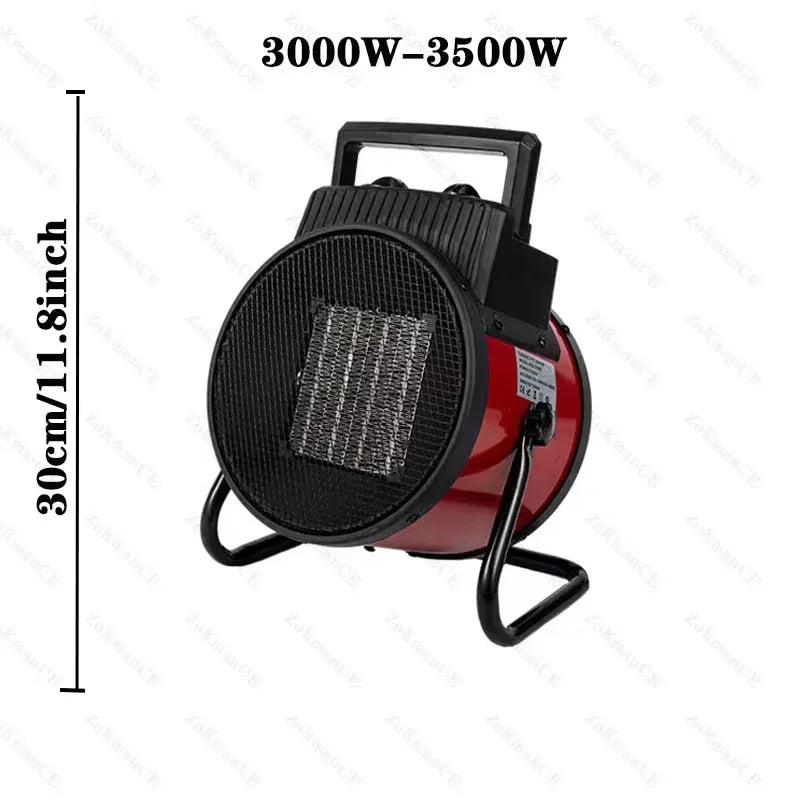 3500W Portable Ceramic Electric Space Heater 2500W Thermostat Air Warmer Radiator Room Fast Heat Auto Shut-Off Safety 1500KW