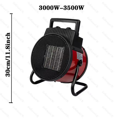 3500W Portable Ceramic Electric Space Heater 2500W Thermostat Air Warmer Radiator Room Fast Heat Auto Shut-Off Safety 1500KW