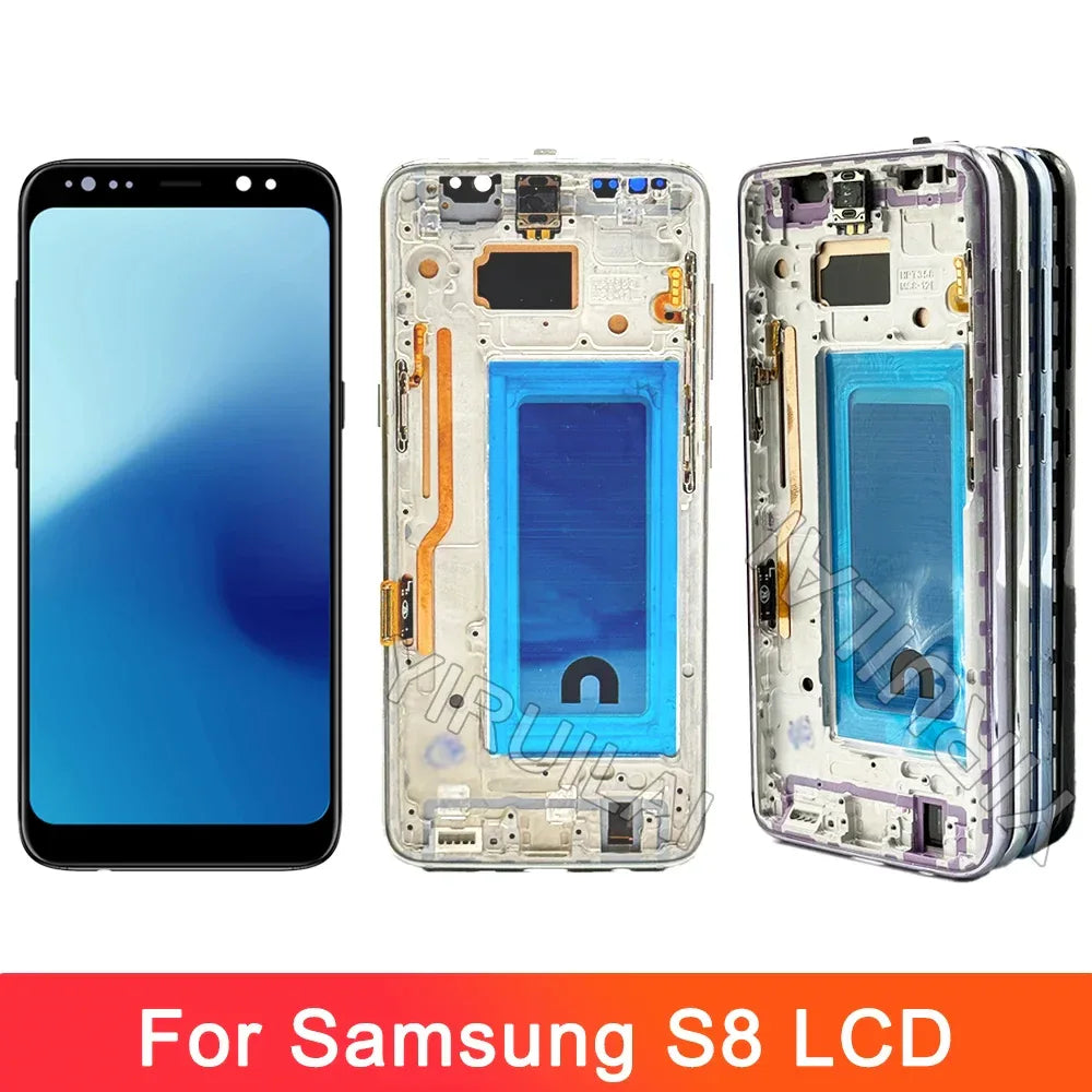 TFT Screen For Samsung Galaxy S8 LCD With Frame G950F G950U Touch Screen Repairment Parts Assembly Display Without Fingerprints