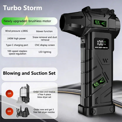 New Powerful Violent Fan 990000RPM Turbo Air Blower 380G Thrust High Speed Brushless Turbo Jet Blower With LED Lighting