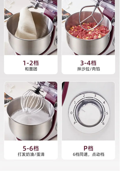 Desktop Egg Beater Electric Household Baking Chef Machine Cream Beater Small Mixing and Noodle Cover Commercial Stand Mixer