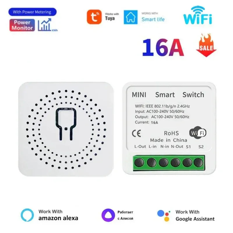 Tuya Smart Home Automation Switch 2-way Breaker Work With Smart Gateway Smart Life App Control support With Google Home Alexa