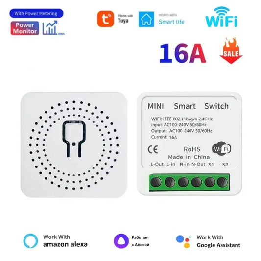 Tuya Smart Home Automation Switch 2-way Breaker Work With Smart Gateway Smart Life App Control support With Google Home Alexa