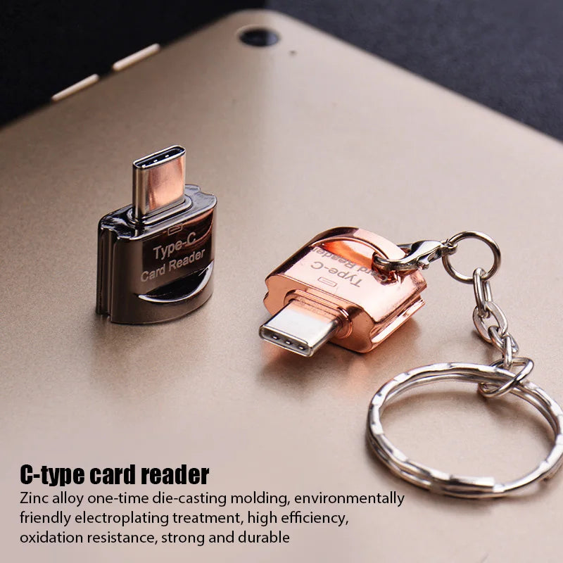 High Speed Micro SD to Type C Card Reader OTG USB Type-C Adapter Phone External Memory TF SD Card Adapter for Laptop Cell Phone