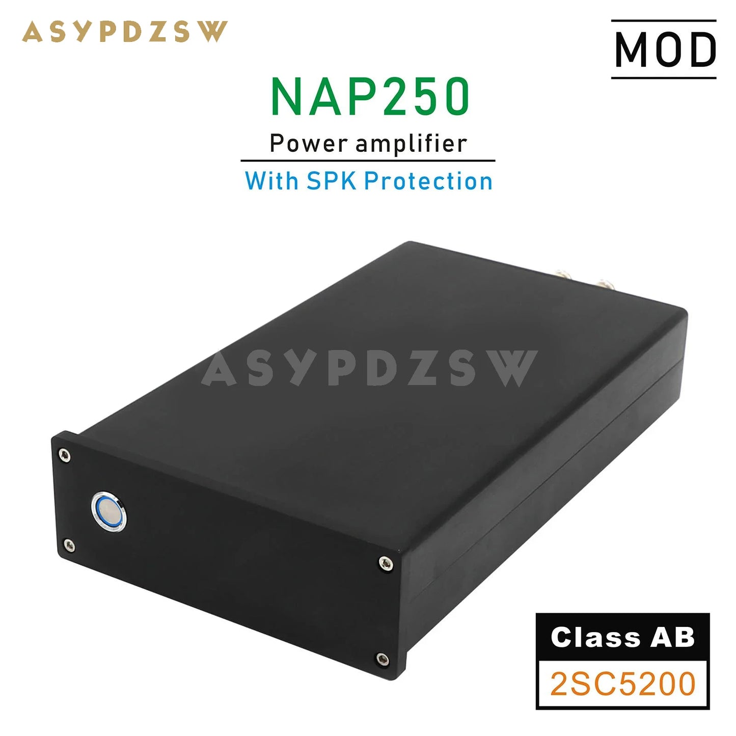 NAP250 MOD 2SC5200 MINI Stereo Power amplifier Base on UK NAIM circuit With SPK protection 80W+80W 8R