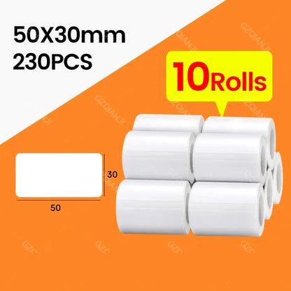 10 Rolls Niimbot B1 B21 B3S Thermal Lable Tape 5 Rolls 40mm 50mm Price Label Maker Sticker for Niimbot Printer Waterproof Paper