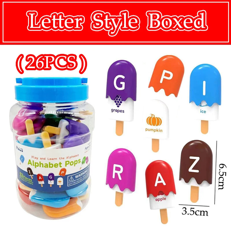 Kid Ice Cream Number Matching Game Montessori Parish Toy Digit Counting Color Cognitive Letter Learn Sensory Educatioal Toy Gift