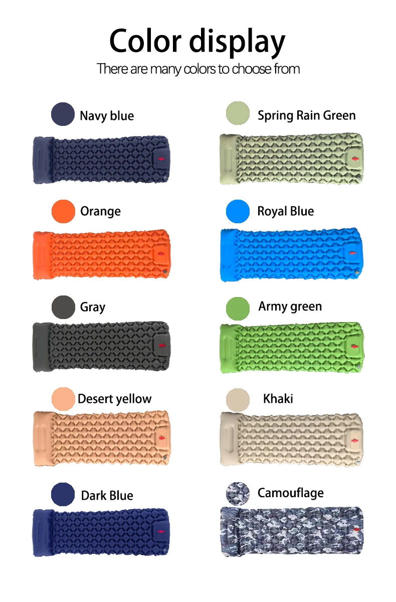 Outdoor Camping Sleeping Pad Folding Sleep Mat Beach Inflat Mattress with Pillows Ultralight Air Mat Travel Hiking New