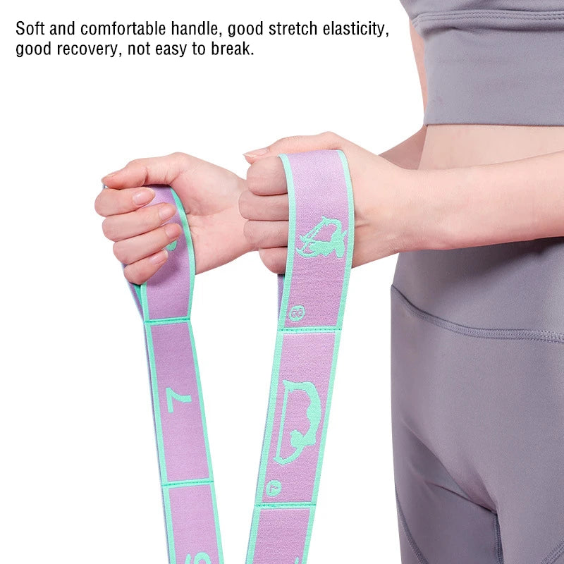 Yoga Stretching Belt Dance Stretching Band Loop Yoga Pilates Fitness Tension Belt  Digital Stretch Elastic Band Resistance Band