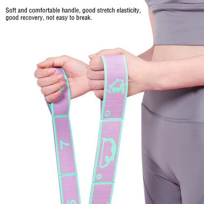 Yoga Stretching Belt Dance Stretching Band Loop Yoga Pilates Fitness Tension Belt  Digital Stretch Elastic Band Resistance Band