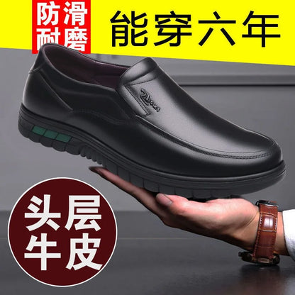 Men's PU Leather Shoes Formal Dress Loafers Large Size Casual Soft Mens Business Comfortable Non-slip Driving Shoes