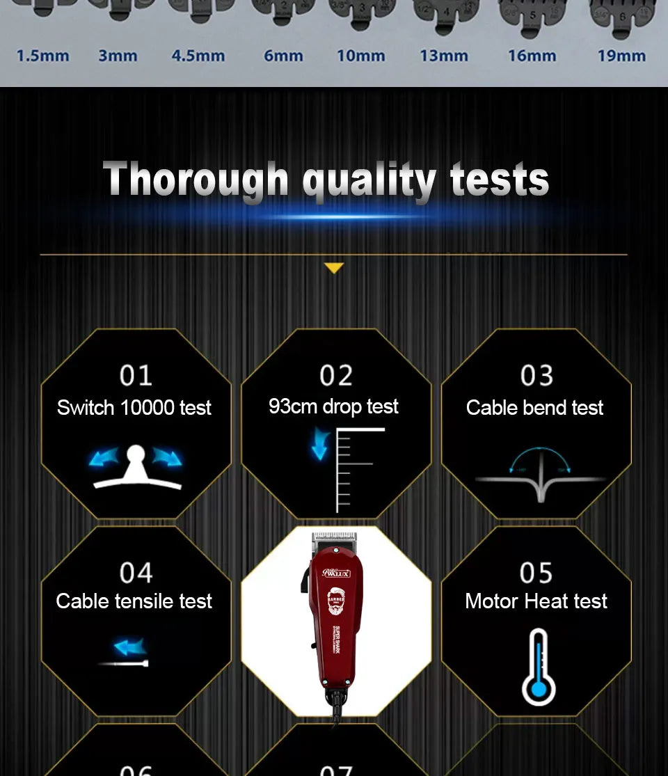Adjustable Professional Corded Hair Clipper  Hair Trimmer For Men 10W Electric Powerful Barber Shop Haircut Machine Tapering