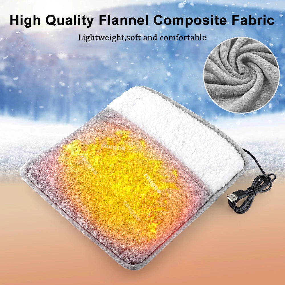 Foot Warmer Winter Electric Foot Heating Pad Soft Flannel Washable Foot Warmer Constant Temperature Heating Foot Warming Mat