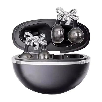 Vivo Clip-on Earbuds Wireless Bluetooth Open Ear Headphones with Detachable Crystal Bowknot Earrings For Sports Fitness Workouts