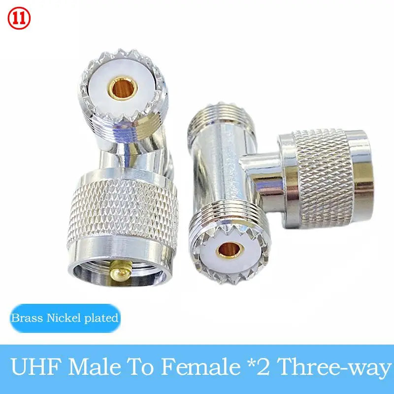 UHFmale Female SO239 PL259 Connector UHF 3 Way Splitter UHF 4-hole Panel Mount Flange RF Coaxial Pure Copper High Quality