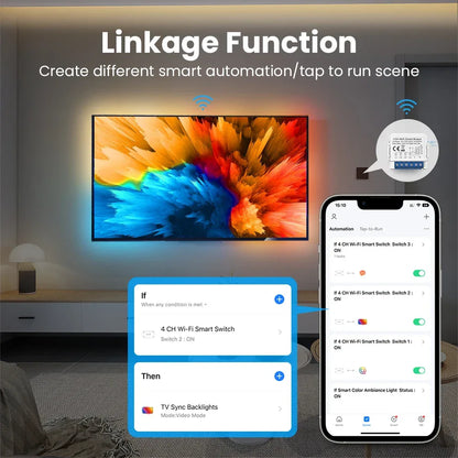 AVATTO WiFi Smart Light Switch Module，1/2/3/4 Gang DIY Breaker Neutral Wire Control Works With Tuya Alexa, Google Home