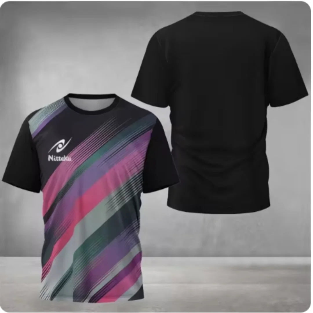 Nittaku Table Tennis T-shirt Victory Light Color Printed Men's Summer New Sports T-shirt Training Quick Drying T-shirt