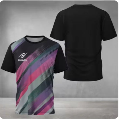 Nittaku Table Tennis T-shirt Victory Light Color Printed Men's Summer New Sports T-shirt Training Quick Drying T-shirt