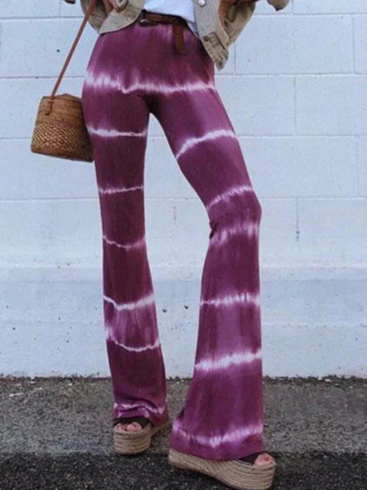 2023 Brown Leopard Y2K Joggers Women High Waist Flare Pants Double Layer Mesh Girl Aesthetic Tie Dye Trousers Female Sweatpants