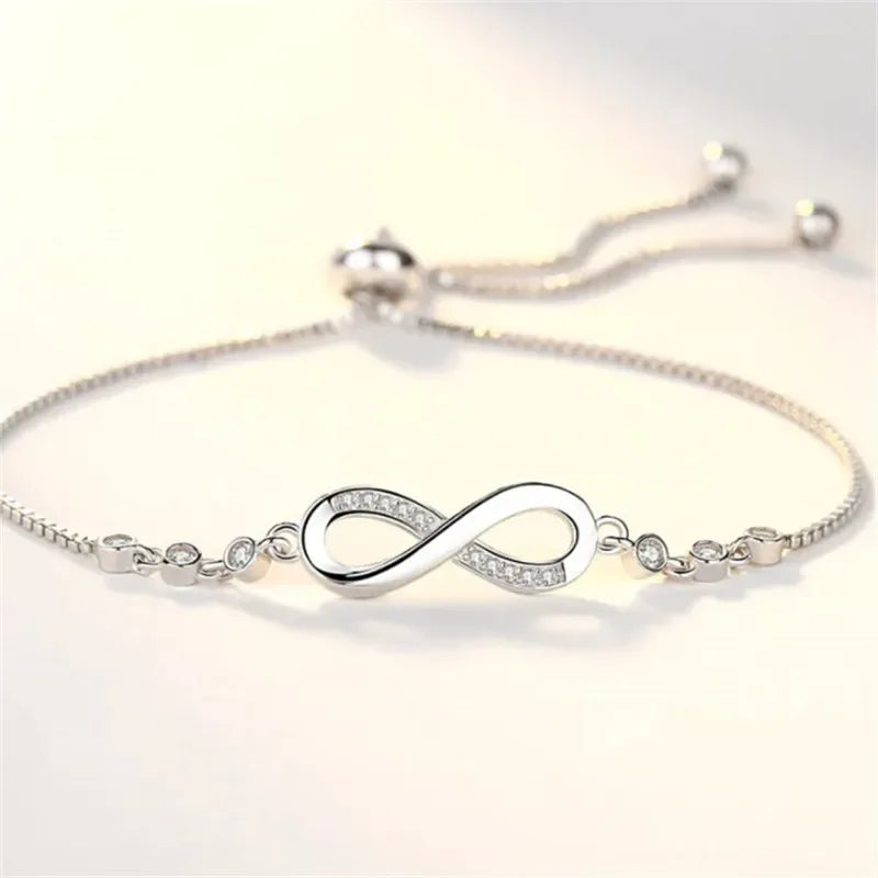 New fine Silver Color pretty Crystal Bracelets for Women Fashion Jewelry Party Wedding Accessories Valentine's Day Gifts