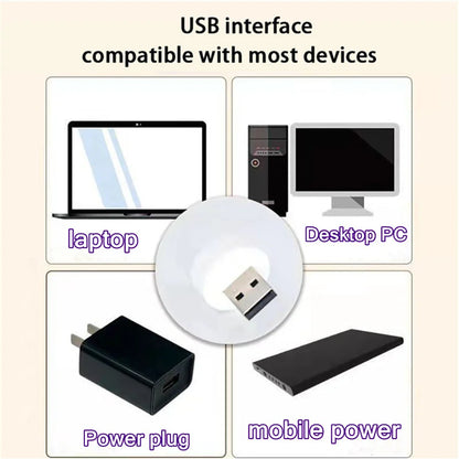 5V USB Plug Lamp Computer Mobile Power Charging Small Book Lamps LED Eye Protection Reading Light Small Night Lights 3/2/1PCS