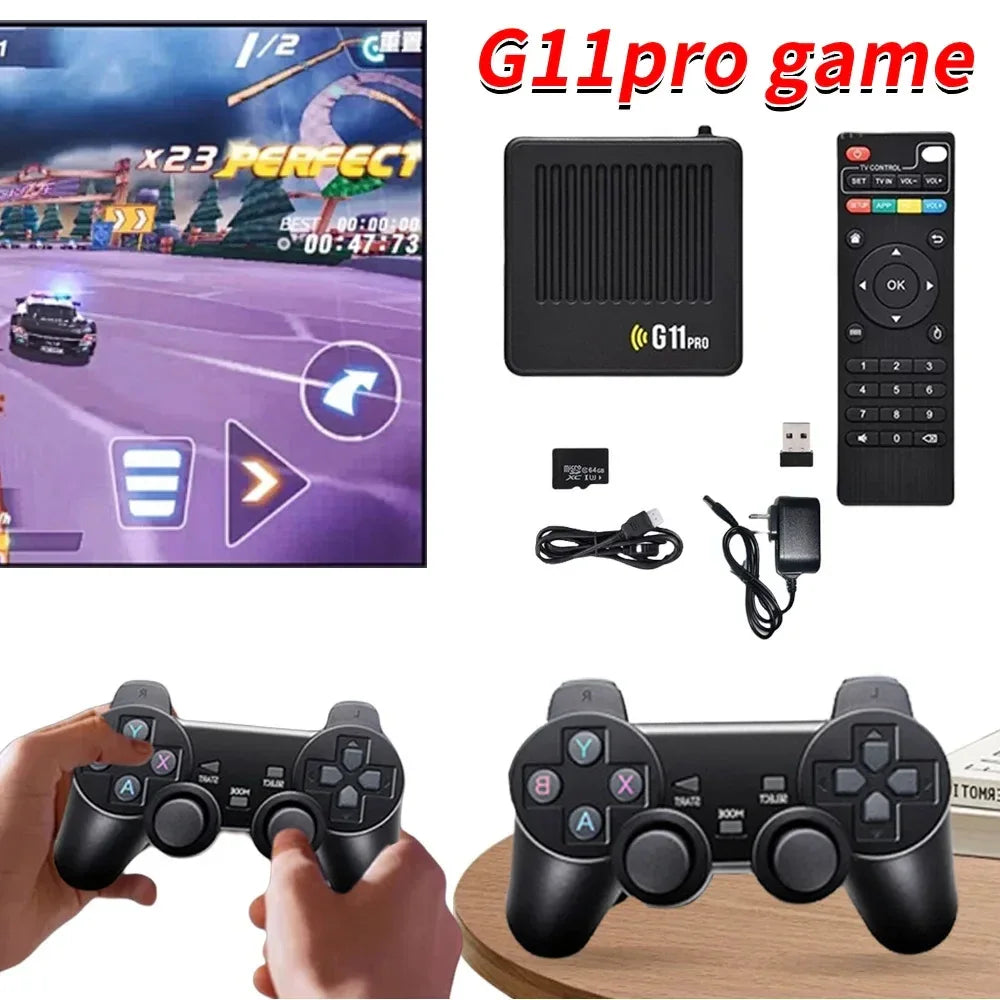 G11 Pro Retro Home Console Built in 10000+ Retro Games HD Video Game Console Ultra Low Latency with 2.4G Wireless Dual Gamepad