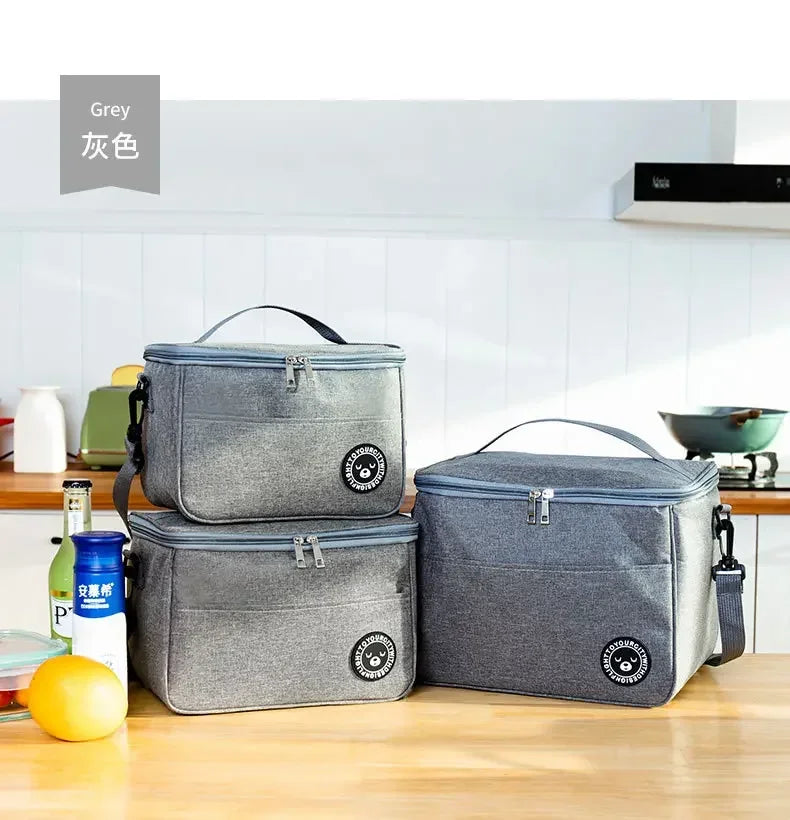 Portable Lunch Bag Food Thermal Box Waterproof Office Cooler Lunchbox With Shoulder Strap Insulated Case Essential for picnics