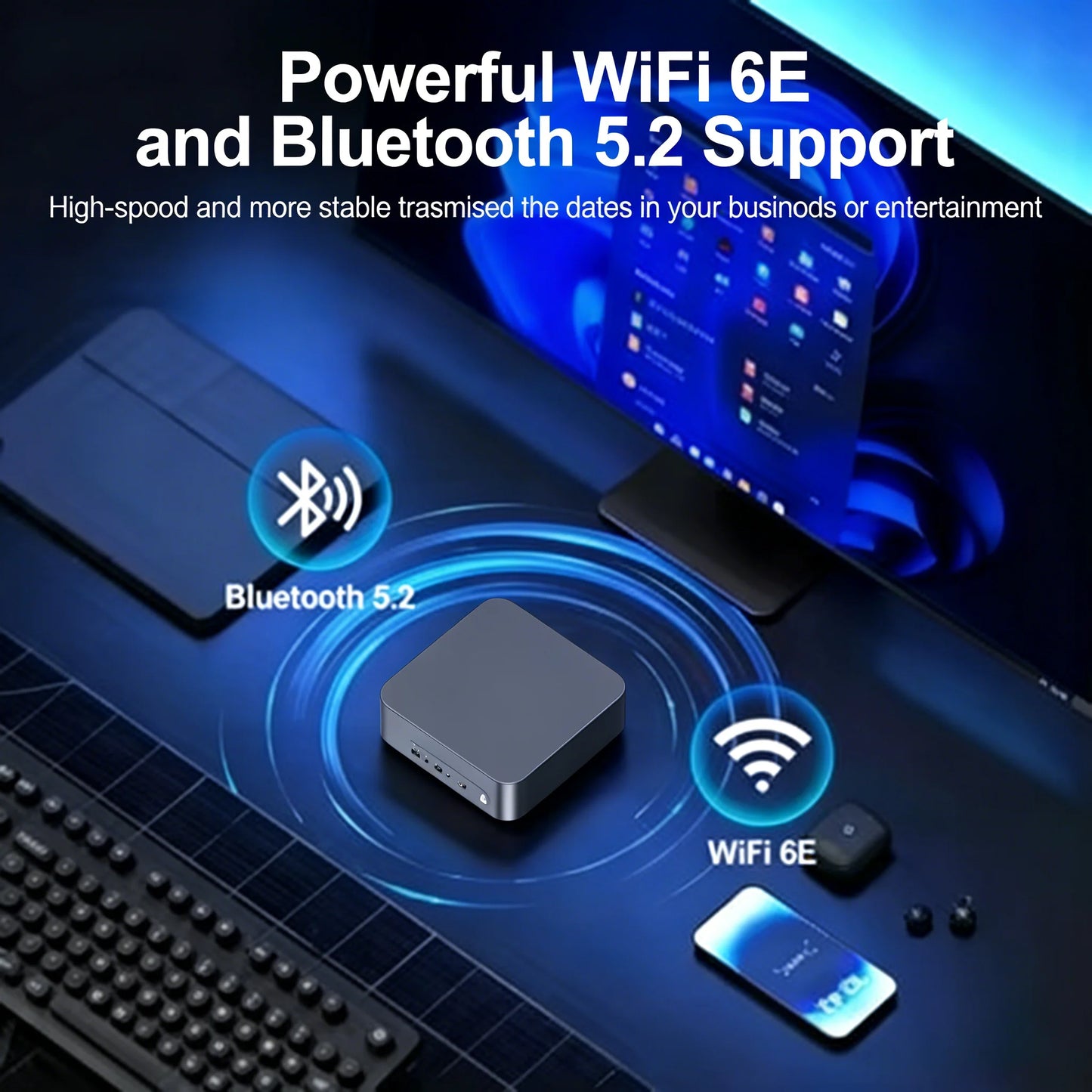 2026 Powerful Mini PC Intel Core I9-8950HK I3-6100 16GB DDR4 1TB SSD Windows 11 WiFi 6 BT5.2 Gaming Office Portable Desktop PC