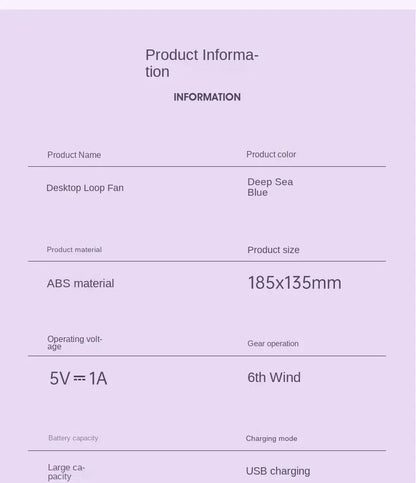 Ultra-thin Desktop Fan Digital Display USB Charging Strong Wind Portable Silent Card Style Fan Dormitory Office Summer Small Fan