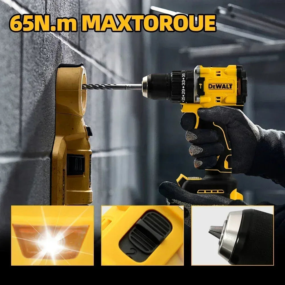 DeWalt DCD805 20V Screwdriver Clave Without Brushes, Compact Drill Tools Driver Battery Impact Wrench, Power Tool Cordless drill