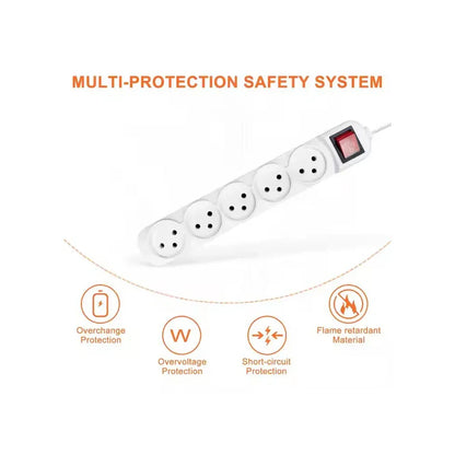 Melery Power Strip Israel Plug Outlets 3/4/5 Way AC Electric Switched Sockets 16A Wire Extension Cord Wall Mounted Home Office