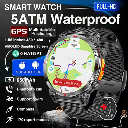 2025 New Professional GPS Sports Smart Watch Outdoor RIDE Run GPS track Swim Watchs Compass Altimeter 5ATM Sports Bracelets Men