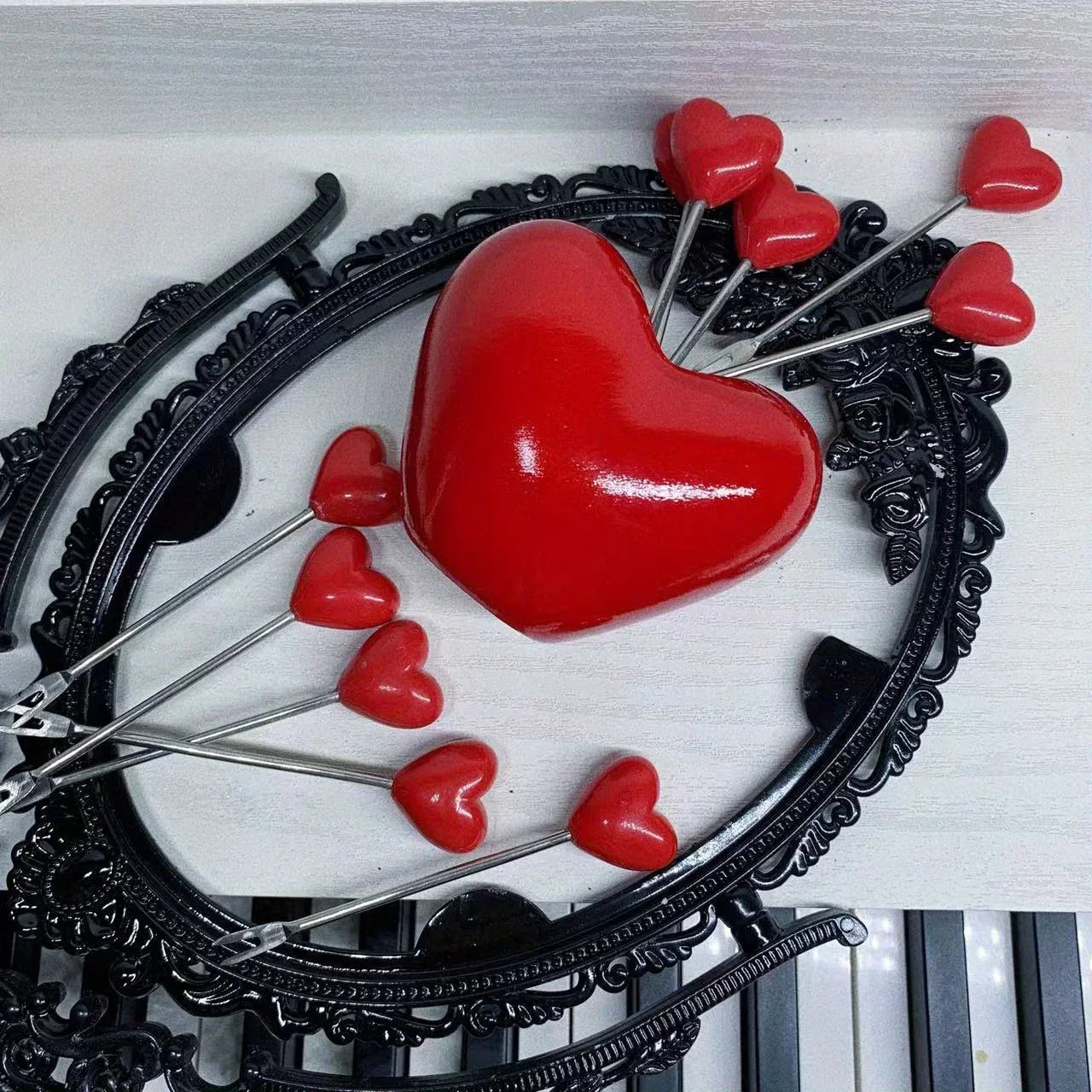 Love Fruit Forks, Stainless Steel Cake Fork Set, Snacks Tableware Set, Kitchen Items, Valentine's Day Party Favors