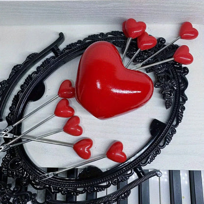 Love Fruit Forks, Stainless Steel Cake Fork Set, Snacks Tableware Set, Kitchen Items, Valentine's Day Party Favors