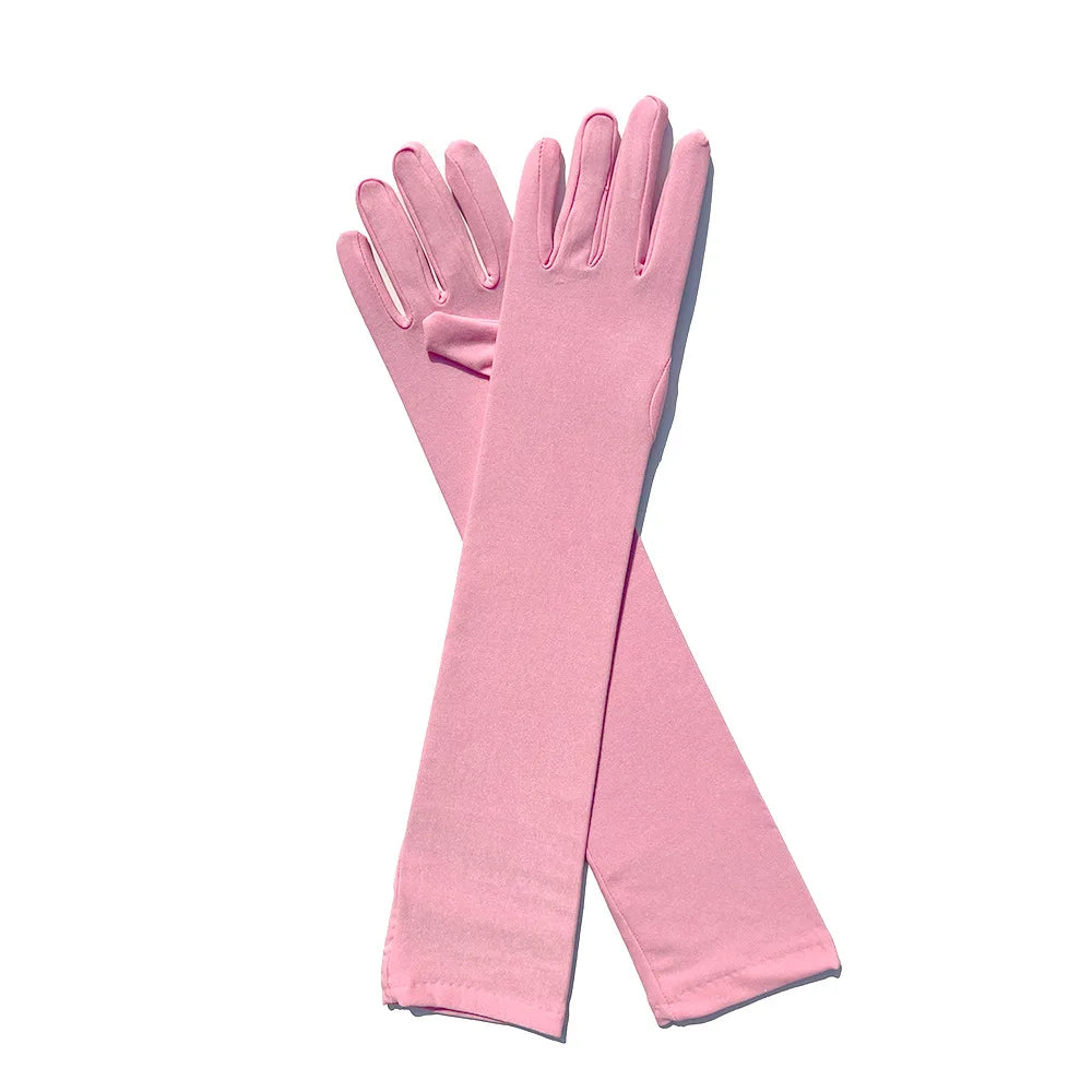 Ladies Mittens Milk Silk Stretch Ladies Gloves Festival Party Group Show Bar Dance Dress Up Gloves 45Cm Long Gloves C013