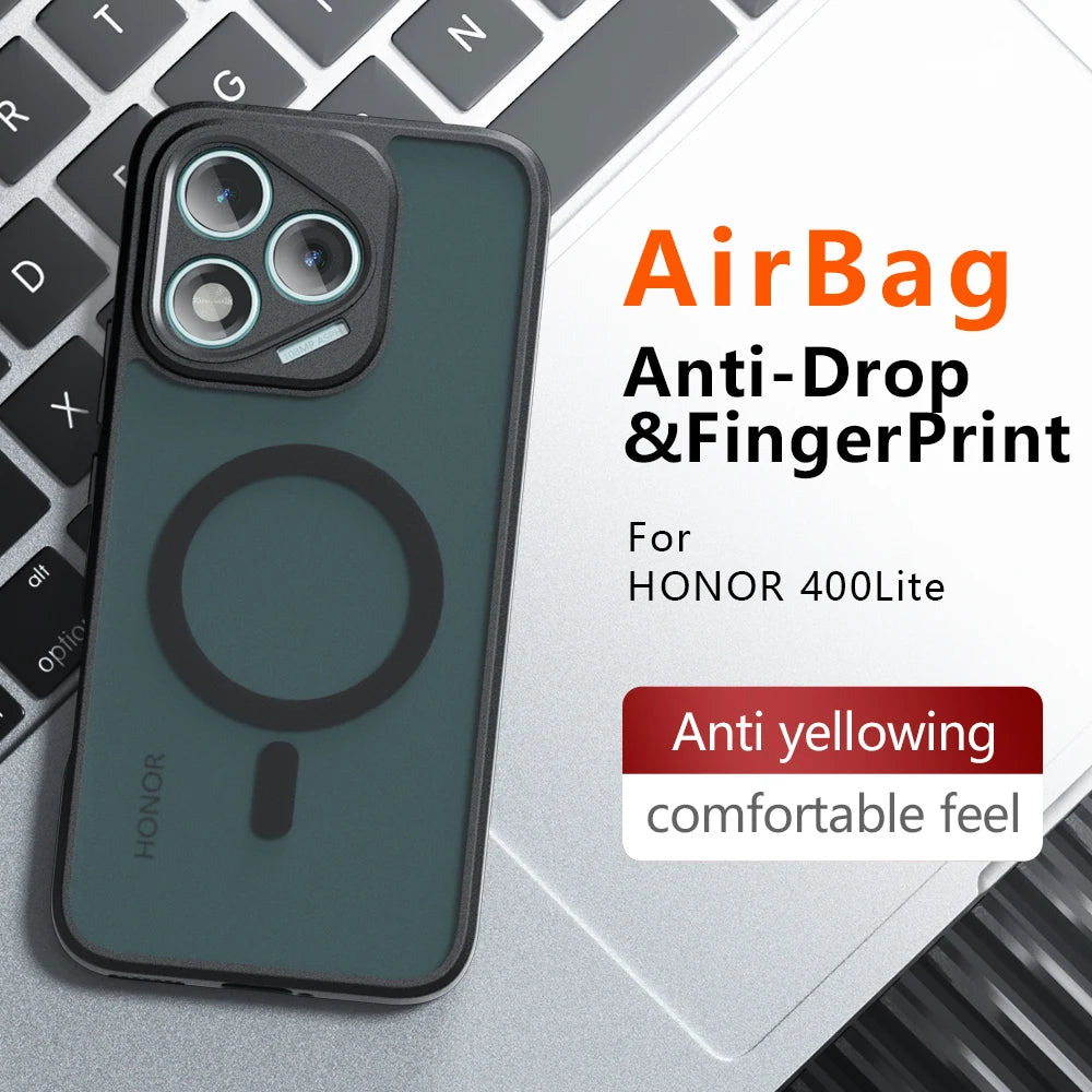 For Magsafe Magnetic Wireless Charging Case For Honor 400 Lite Honor400Lite Shockproof Matte Back Cover Coque