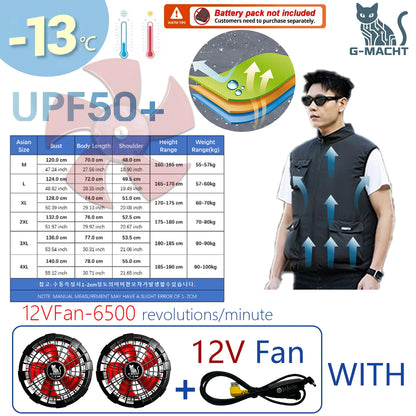 2026 New Cooling Vest Air Conditioner Clothes 3 Gears Wearable Cooling Fan Vest Breathable Sleeveless Workwear For Summer Outdoo